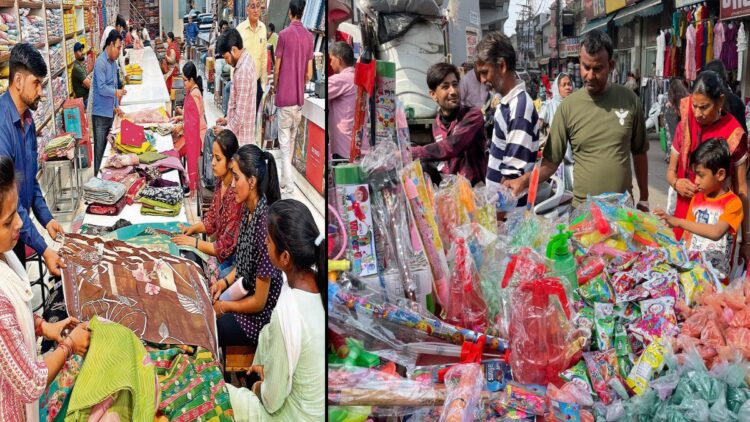 होली के पर्व पर बाजार में उमड़ी भीड़, पिचकारी, मुखौटा‚ रंग और गुलाल‚ की जमकर बिक्री