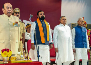 सम्राट चौधरी ने ली बिहार के मुख्यमंत्री पद की शपथ : बिजेंद्र यादव और विजय बने डिप्टी सीएम