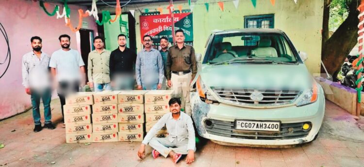 जगदलपुर में सवा लाख की शराब जब्त : भिलाई का तस्कर गिरफ्तार, एक फरार